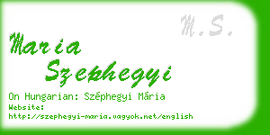 maria szephegyi business card